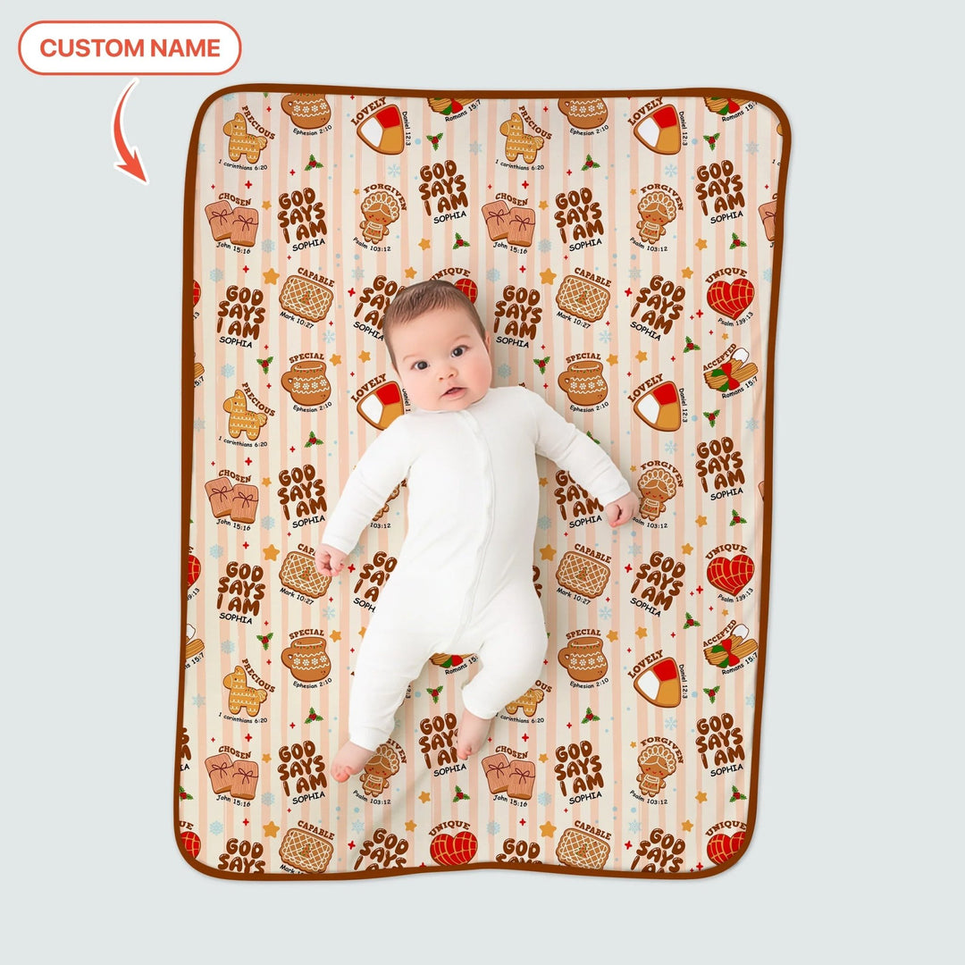 Christmas Mexican Cookies Custom Name Toddler Blanket - Zumbamboo