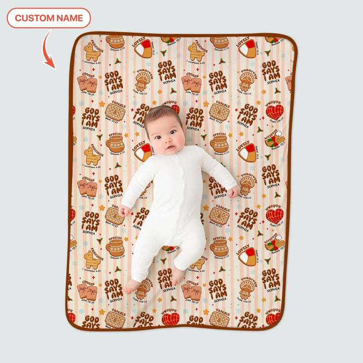 Christmas Mexican Cookies Custom Name Toddler Blanket - Zumbamboo