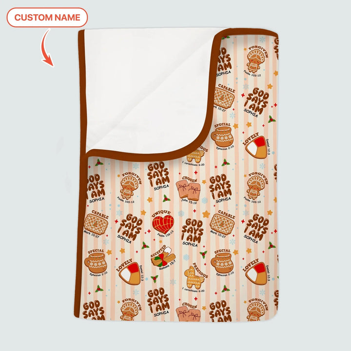 Christmas Mexican Cookies Custom Name Toddler Blanket - Zumbamboo