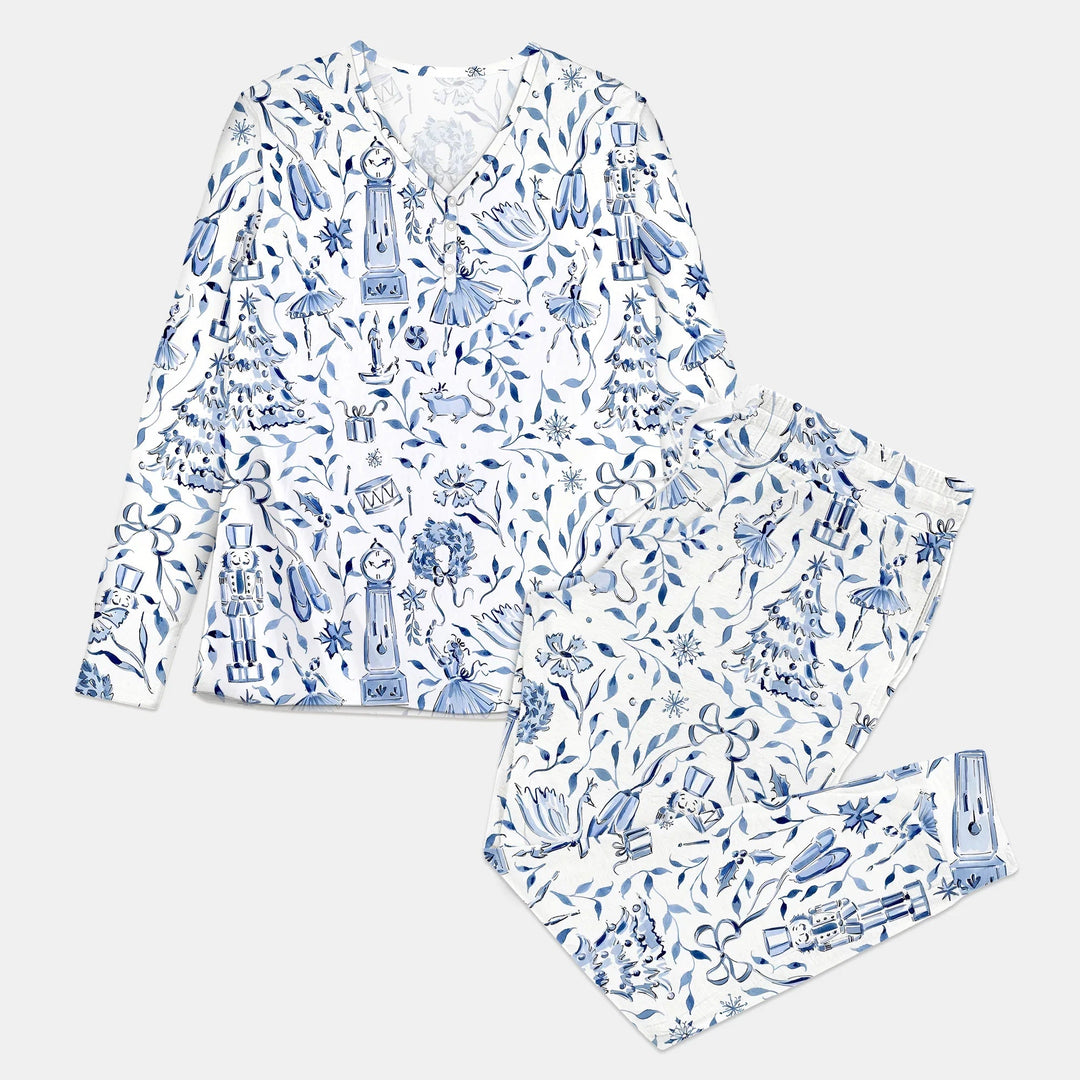 Christmas Nutcracker Toile Women Pajama Set - Zumbamboo