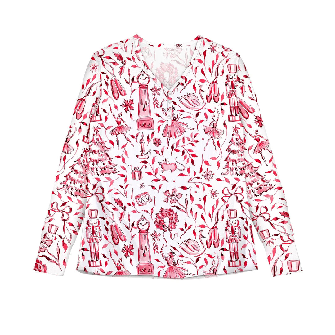 Christmas Nutcracker Toile Women Pajama Set - Zumbamboo