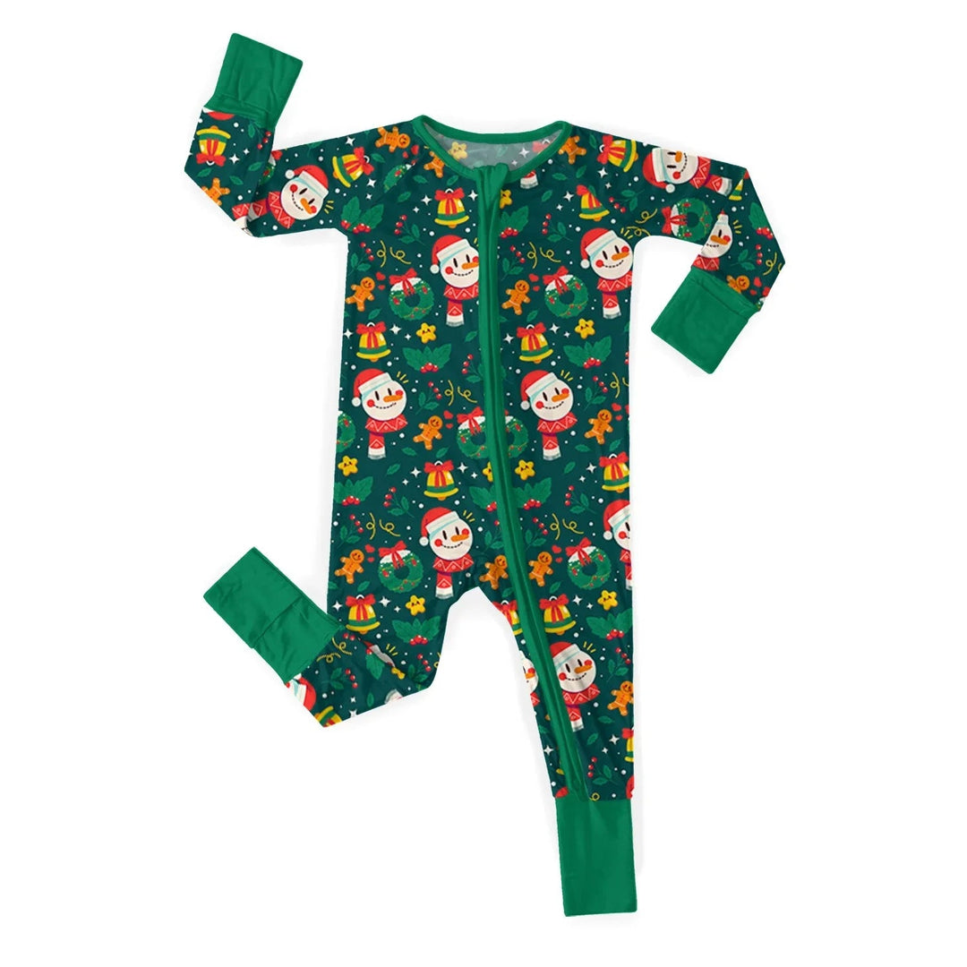 Christmas Pattern Convertible Zippered Romper - Zumbamboo