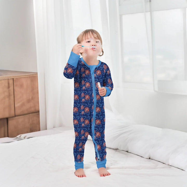 Christmas Silent Night Convertible Zippered Romper - Zumbamboo