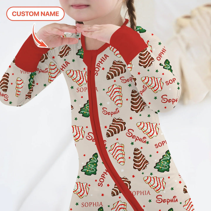 Christmas Tree Cake Custom Name Convertible Zippy - Zumbamboo