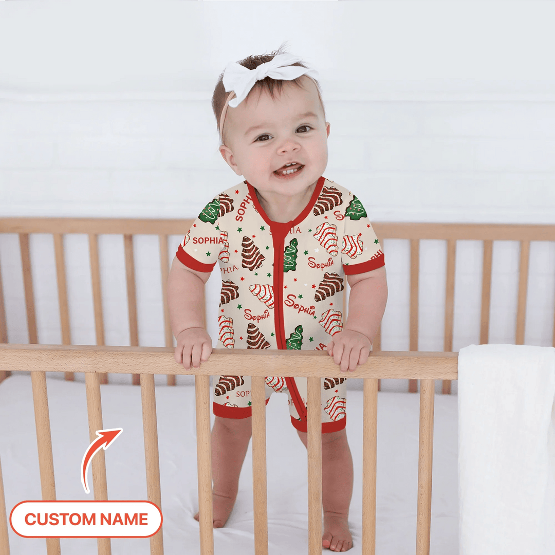 Christmas Tree Cake Custom Name Shorty Zippy - Zumbamboo