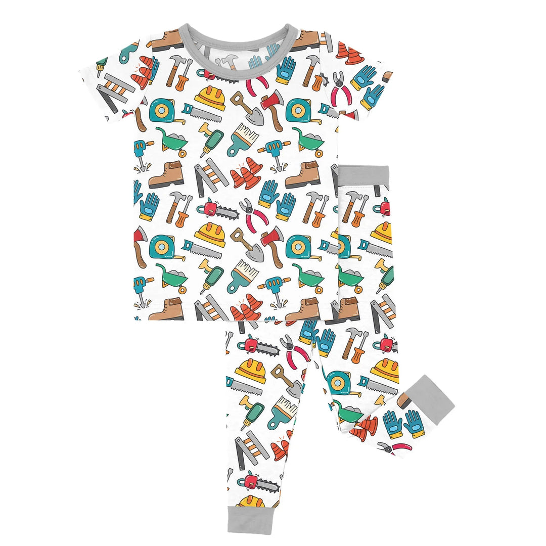 Construction Tools Two Piece Short Sleeve Pajama Set - Zumbamboo