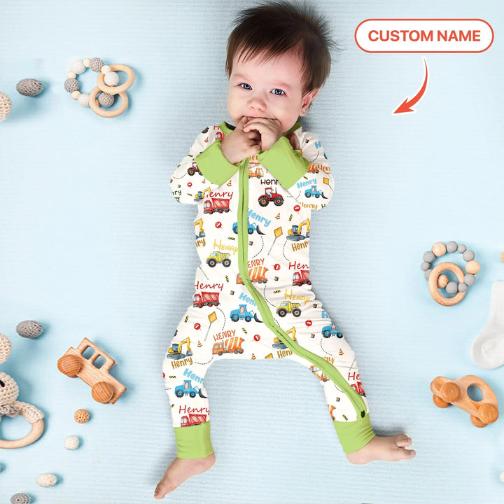 Construction Vehicles Custom Name Convertible Zippy - Zumbamboo