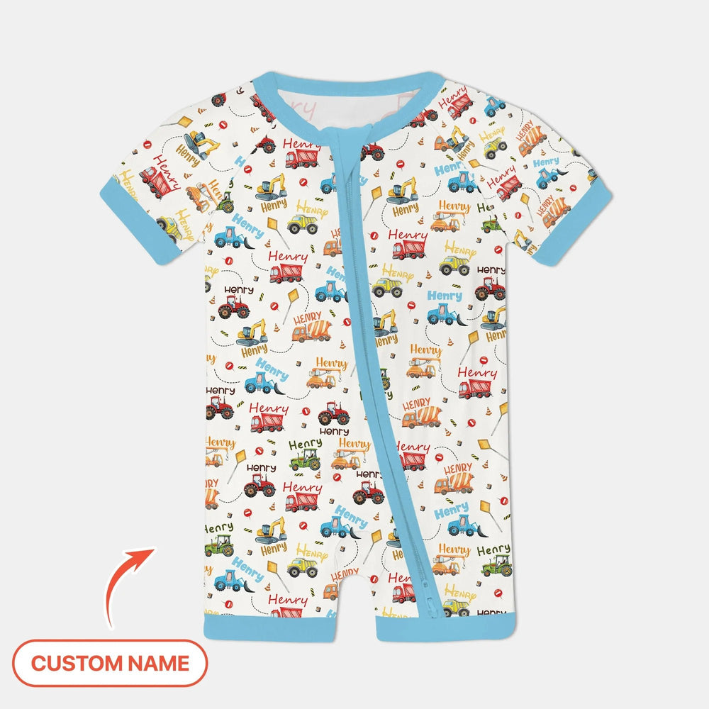 Construction Vehicles Custom Name Shorty Zippy - Zumbamboo