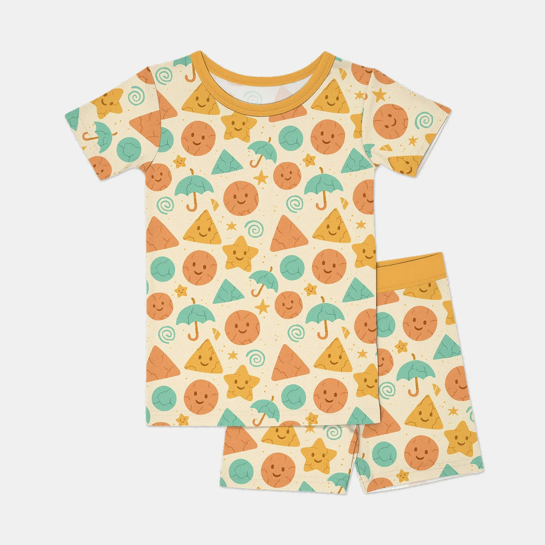 Cracked Candy Two Piece Short Sleeve Shorts Pajama Set - Zumbamboo