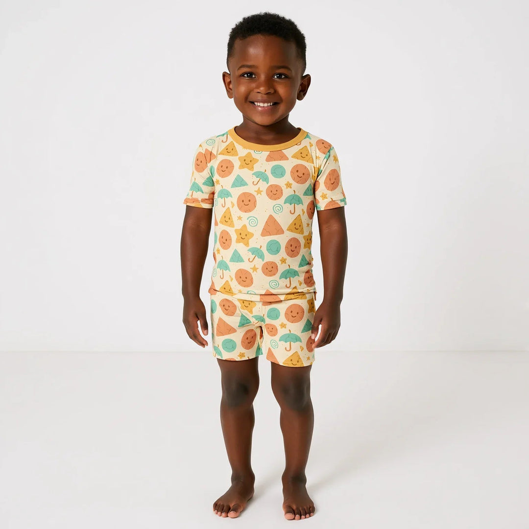 Cracked Candy Two Piece Short Sleeve Shorts Pajama Set - Zumbamboo