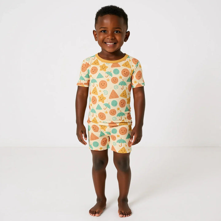 Cracked Candy Two Piece Short Sleeve Shorts Pajama Set - Zumbamboo