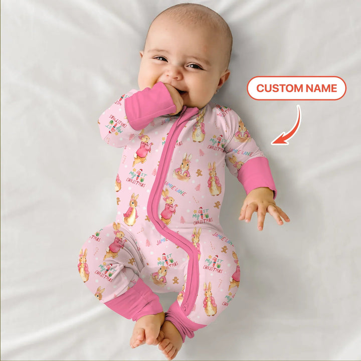 Custom 1st Christmas Rabbit Convertible Zippy - Zumbamboo