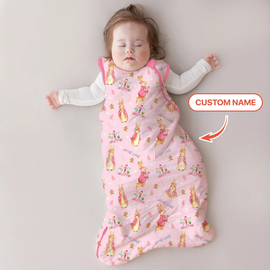 Custom 1st Christmas Rabbit Sleep Bag - Zumbamboo