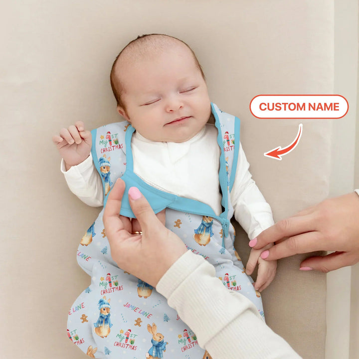 Custom 1st Christmas Rabbit Sleep Bag - Zumbamboo