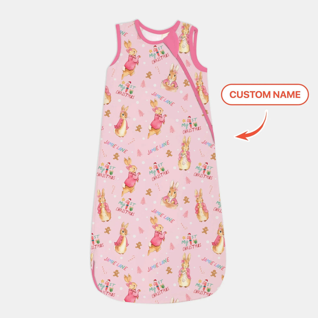 Custom 1st Christmas Rabbit Sleep Bag - Zumbamboo