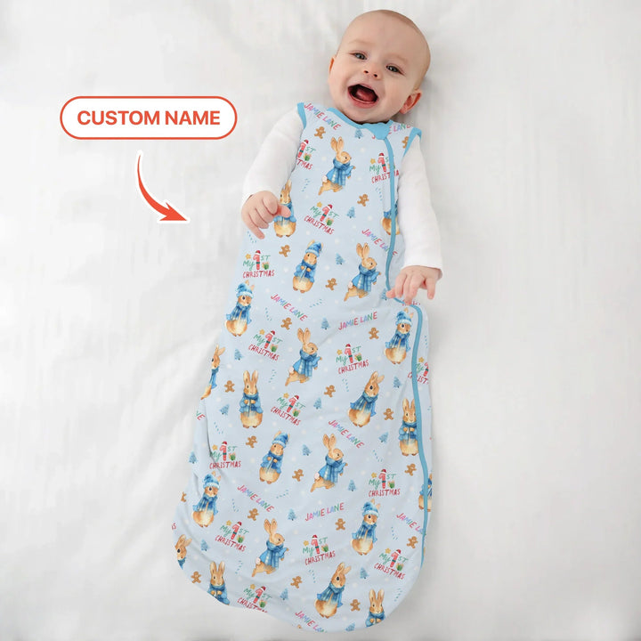 Custom 1st Christmas Rabbit Sleep Bag - Zumbamboo