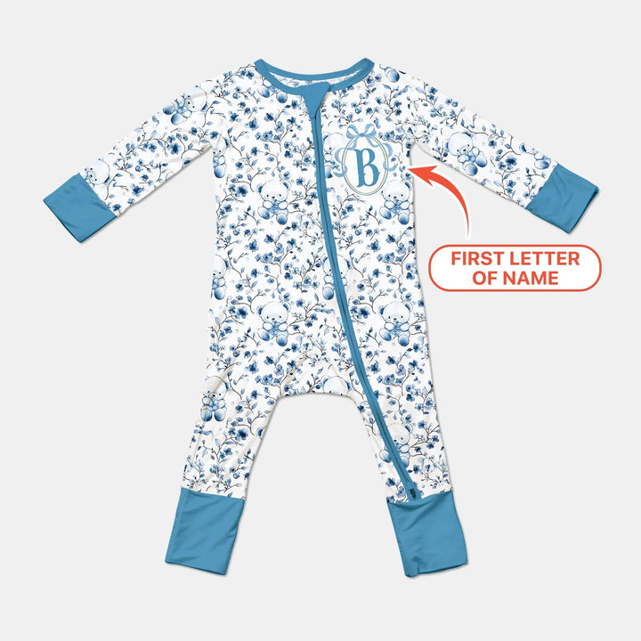 Custom Blue Chinoiserie Teddy Convertible Zippy , Custom Blue Chinoiserie Teddy Convertible Zippy - 0-3M