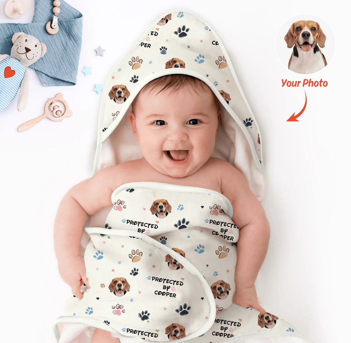 Custom Dog Pattern Hooded Towel Set - Zumbamboo