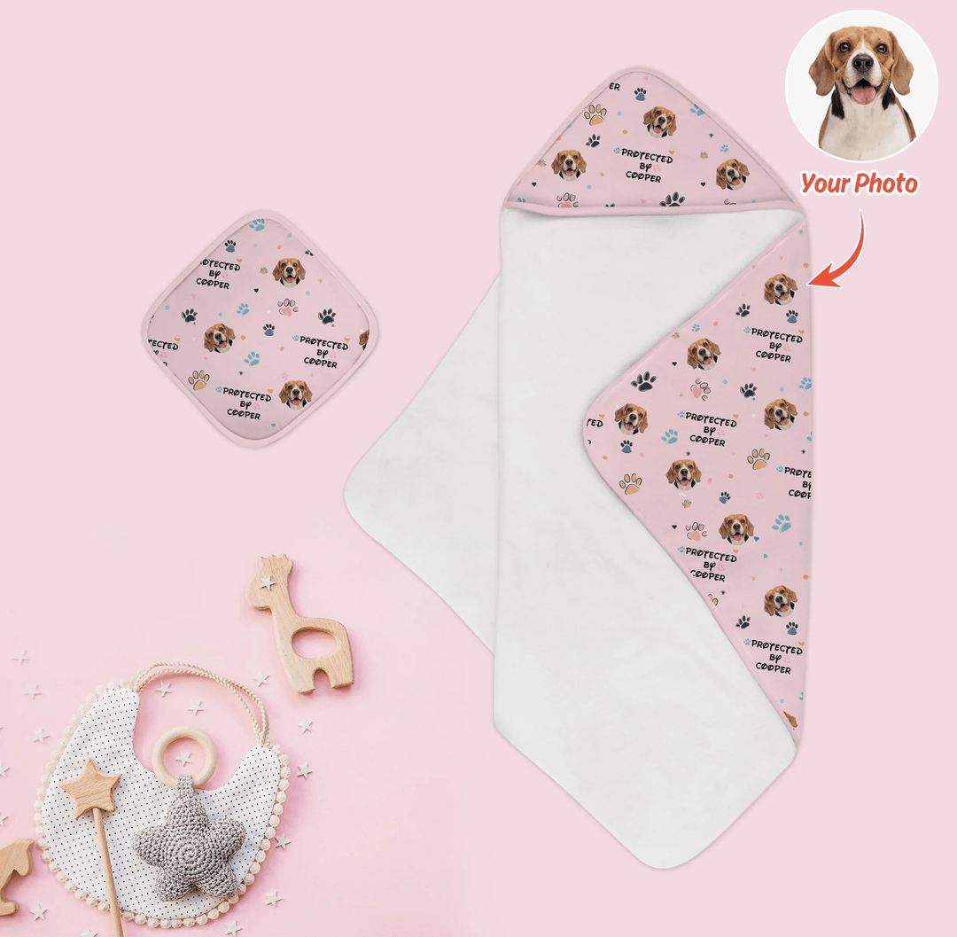 Custom Dog Pattern Hooded Towel Set - Zumbamboo