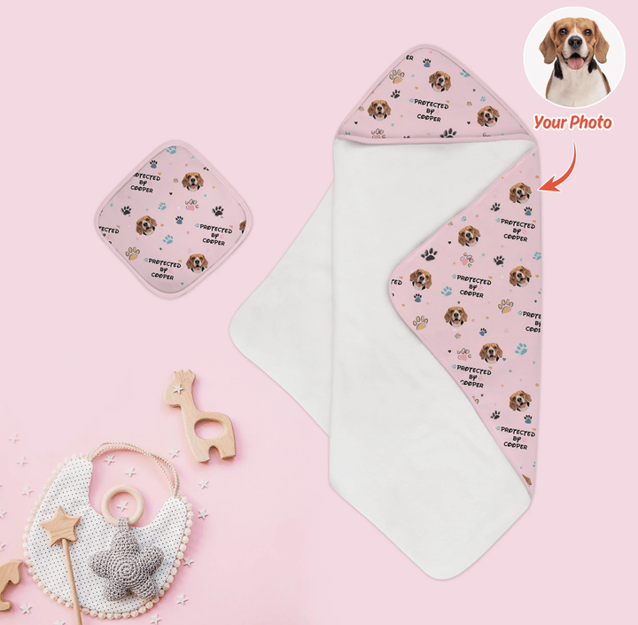 Custom Dog Pattern Hooded Towel Set - Zumbamboo
