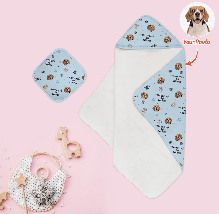 Custom Dog Pattern Hooded Towel Set - Zumbamboo
