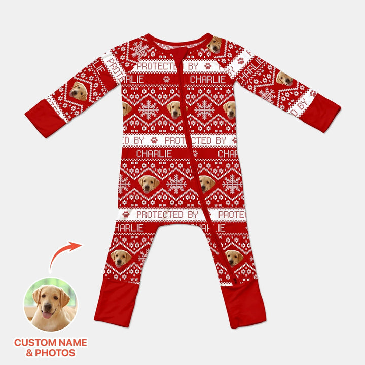 Custom Dog Photo Fair Isle Christmas Convertible Zippy - Zumbamboo