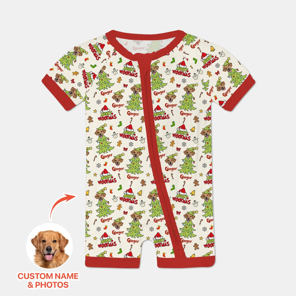 Custom Dog Photo Merry Woofmas Shorty Zippy - Zumbamboo