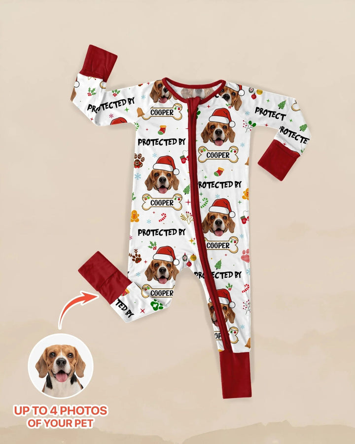 Custom Dog Photo "Protected By" Christmas Convertible Zippy - Zumbamboo