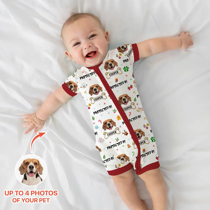 Custom Dog Photo "Protected By" Christmas Shorty Zippy - Zumbamboo