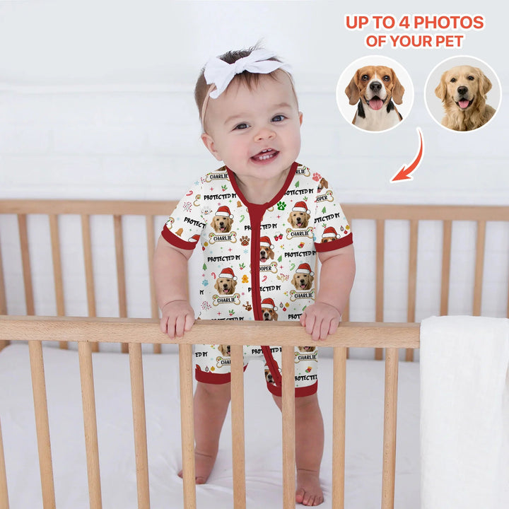 Custom Dog Photo "Protected By" Christmas Shorty Zippy - Zumbamboo