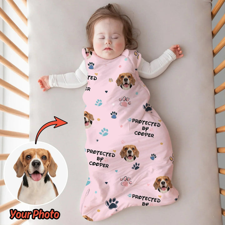 Custom Dog Photo Protected By Sleep Bag Seasonless 1.0 TOG - Zumbamboo