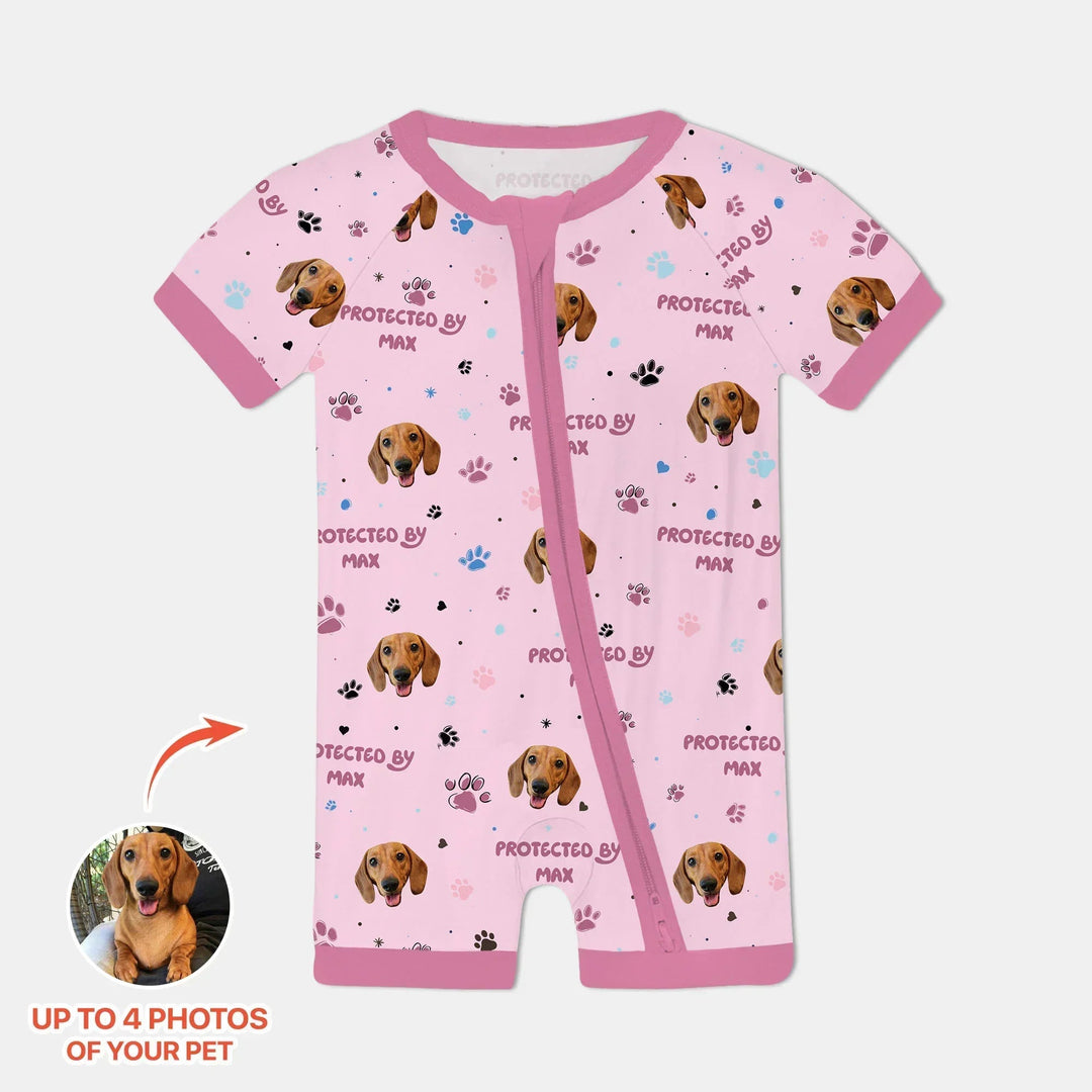 Custom Dog Photos "Protected By" Pawfect Blue Shorty Zippy - Zumbamboo