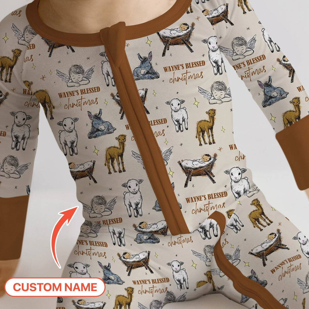 Custom Name Baby Blessed Christmas Convertible Zippy - Zumbamboo