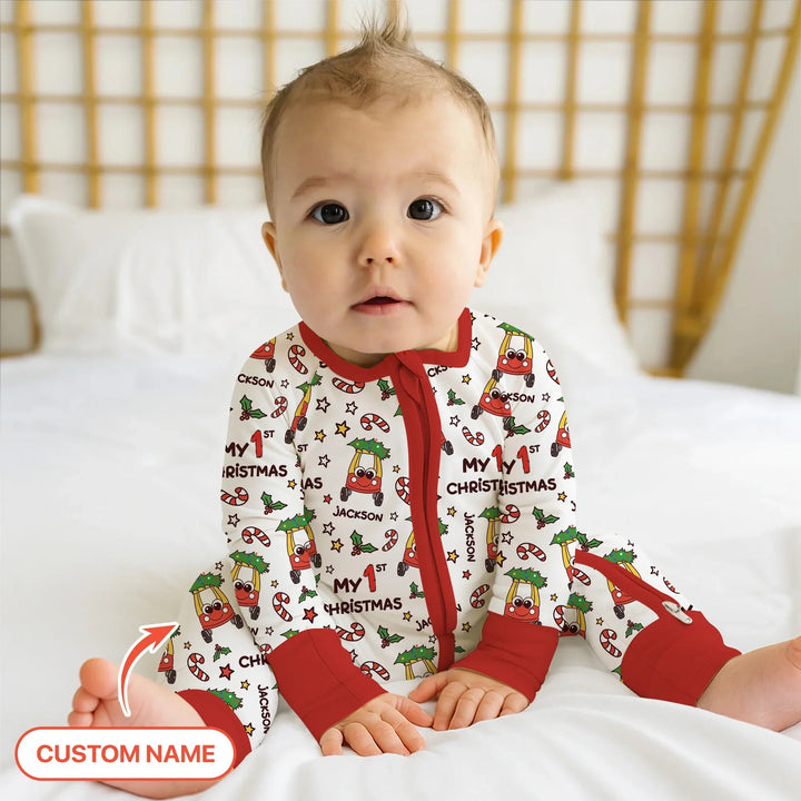 Custom Name Baby Car My 1st Christmas Convertible Zippy - Zumbamboo