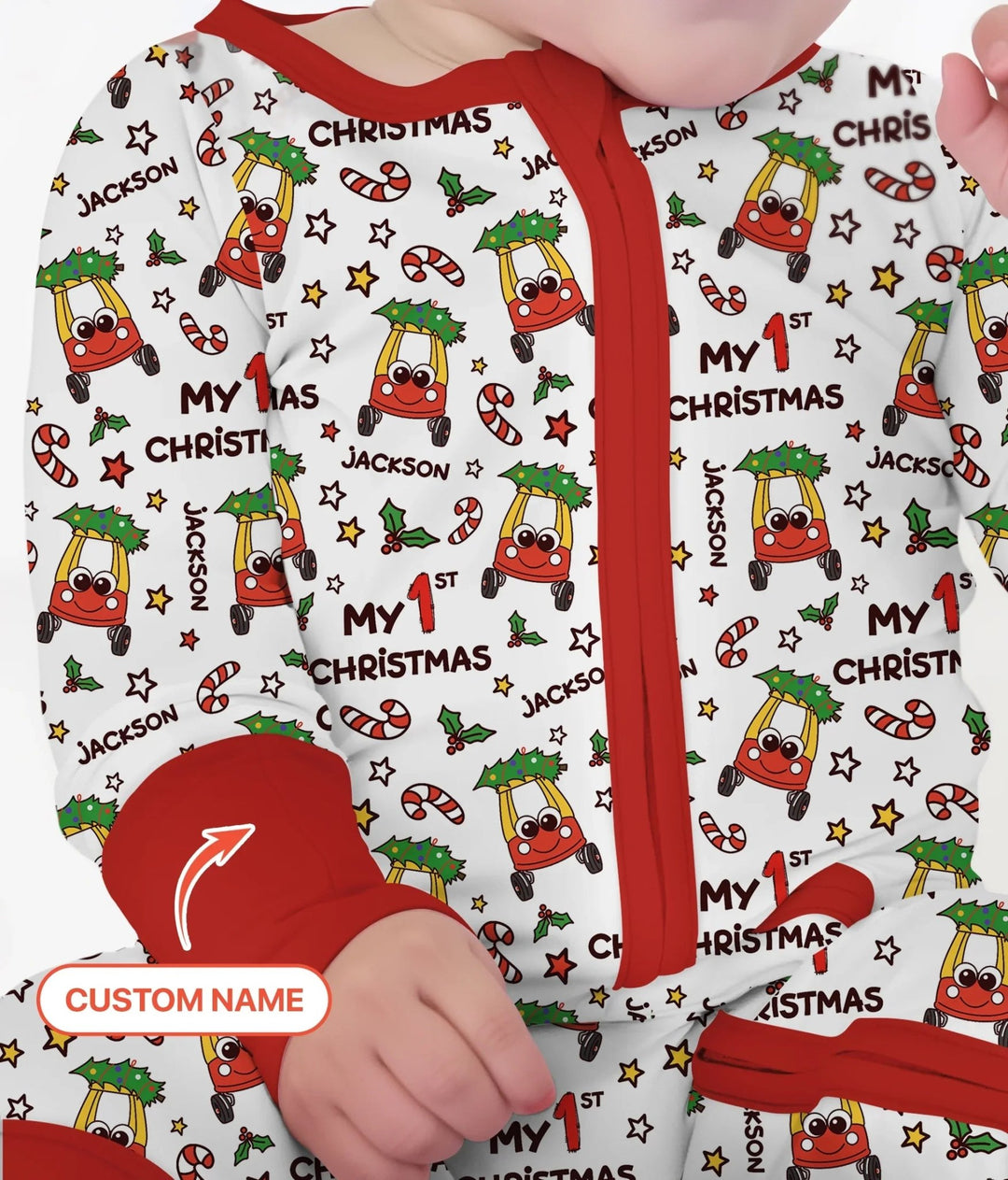 Custom Name Baby Car My 1st Christmas Convertible Zippy - Zumbamboo