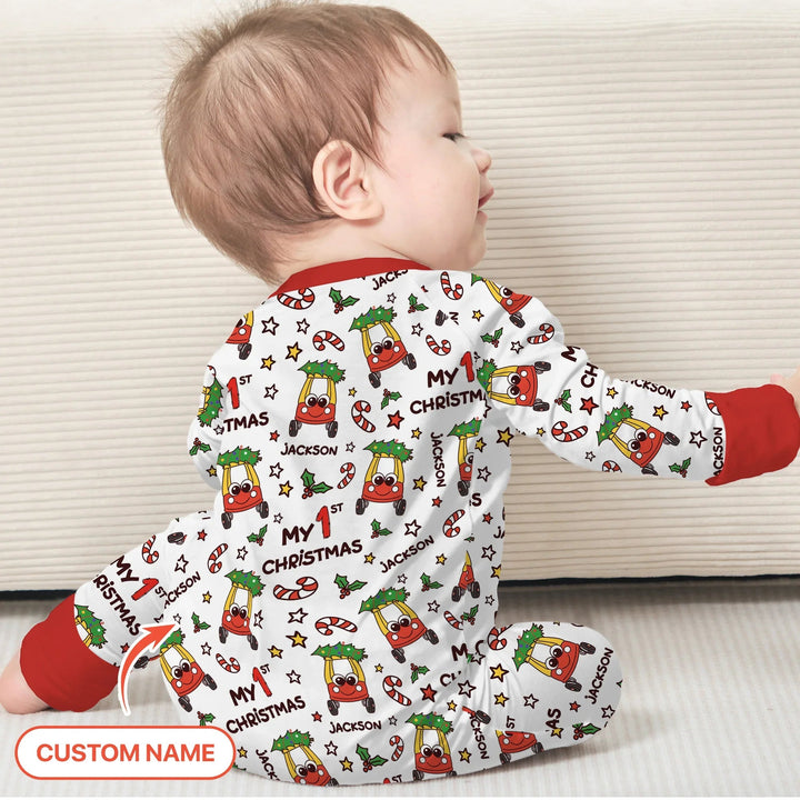 Custom Name Baby Car My 1st Christmas Convertible Zippy - Zumbamboo