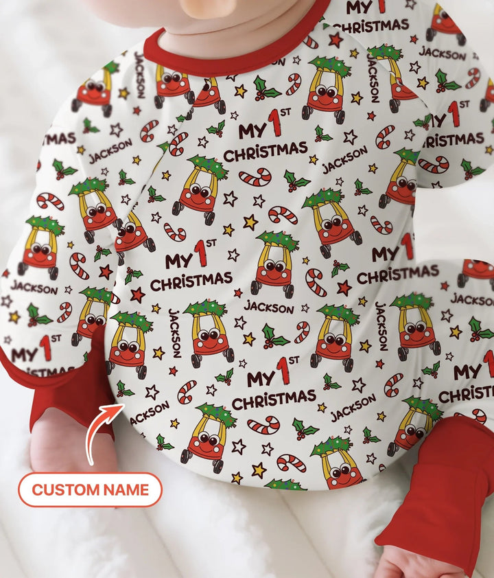 Custom Name Baby Car My 1st Christmas Convertible Zippy - Zumbamboo