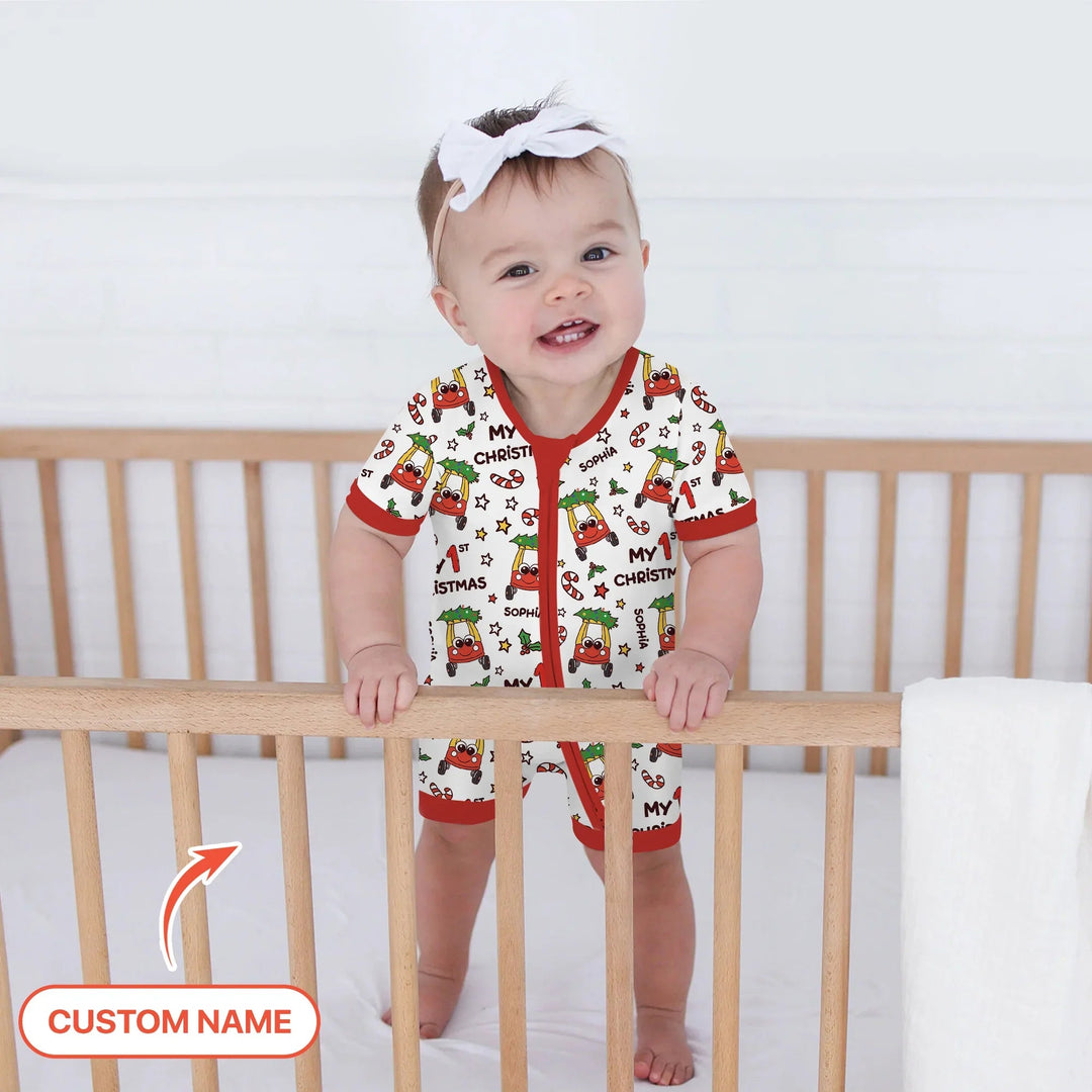 Custom Name Baby Car My 1st Christmas Shorty Zippy - Zumbamboo