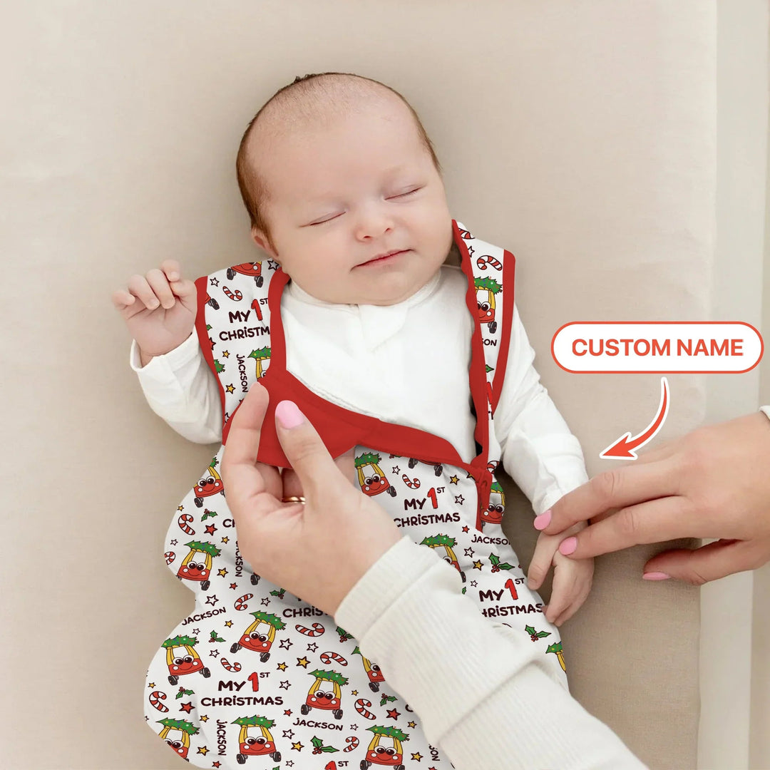 Custom Name Baby Car My 1st Christmas Sleep Bag For Baby - Zumbamboo