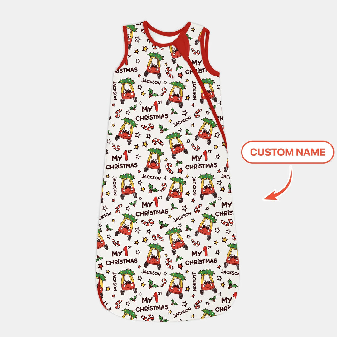 Custom Name Baby Car My 1st Christmas Sleep Bag For Baby - Zumbamboo