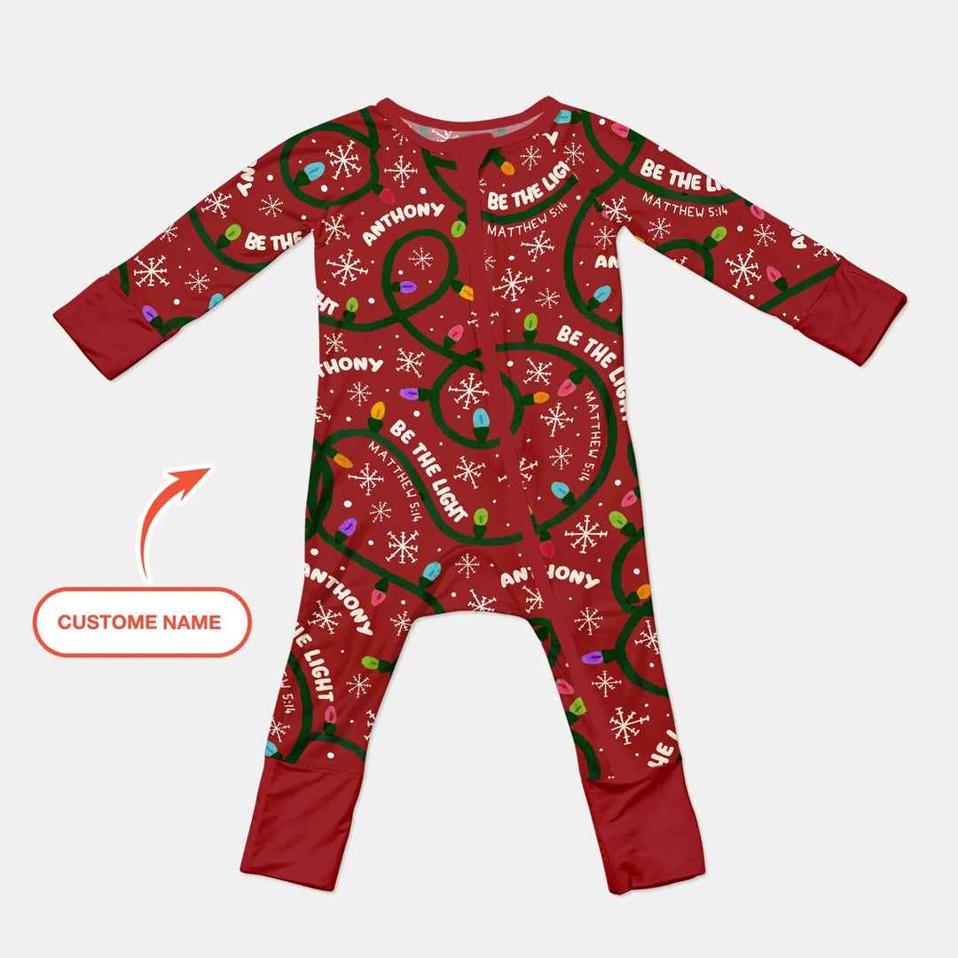 Custom Name Be The Light Christmas Convertible Zippy - Zumbamboo