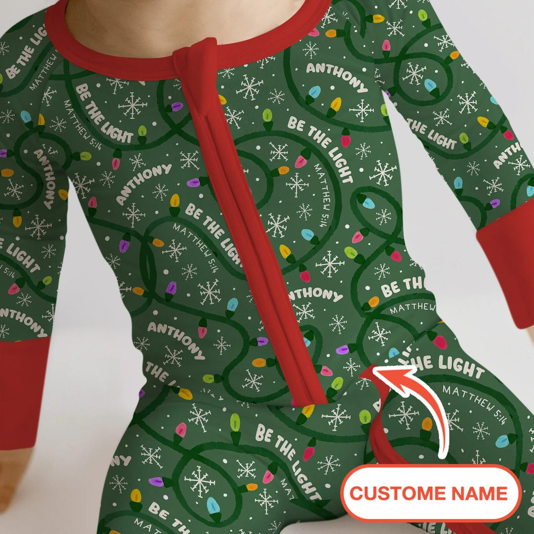 Custom Name Be The Light Christmas Convertible Zippy - Zumbamboo