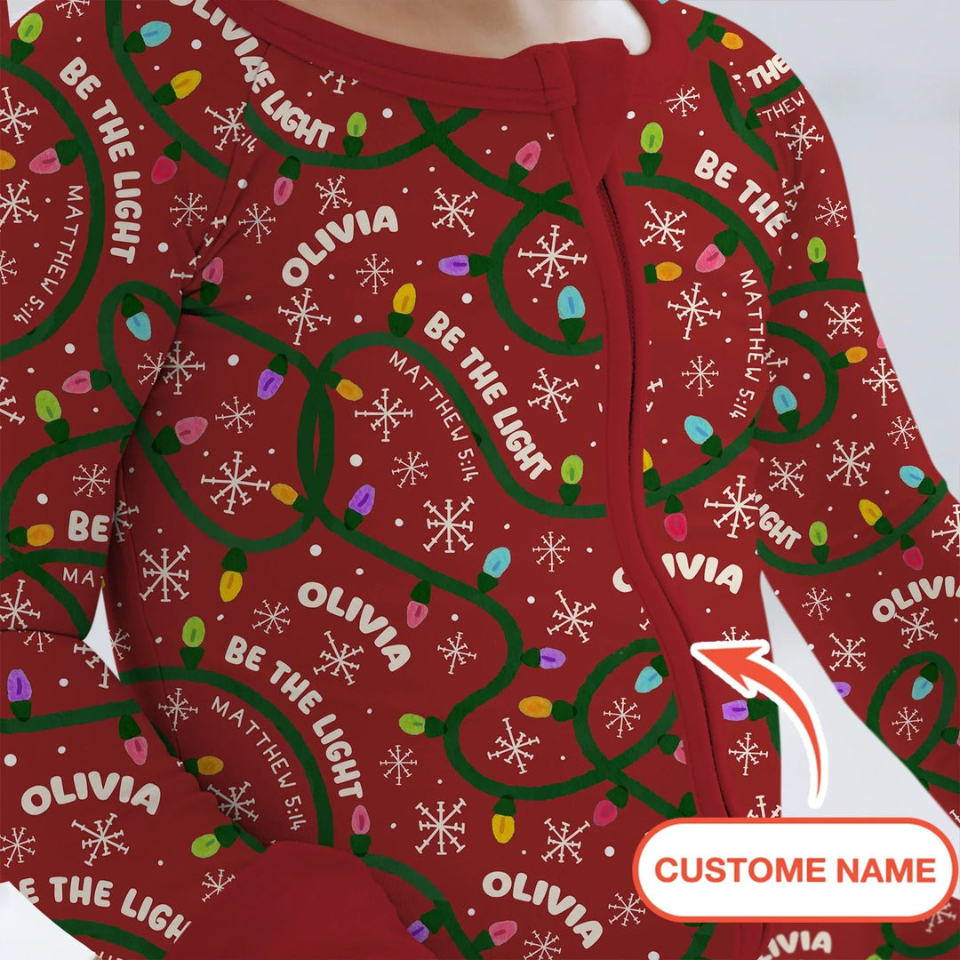Custom Name Be The Light Christmas Convertible Zippy - Zumbamboo