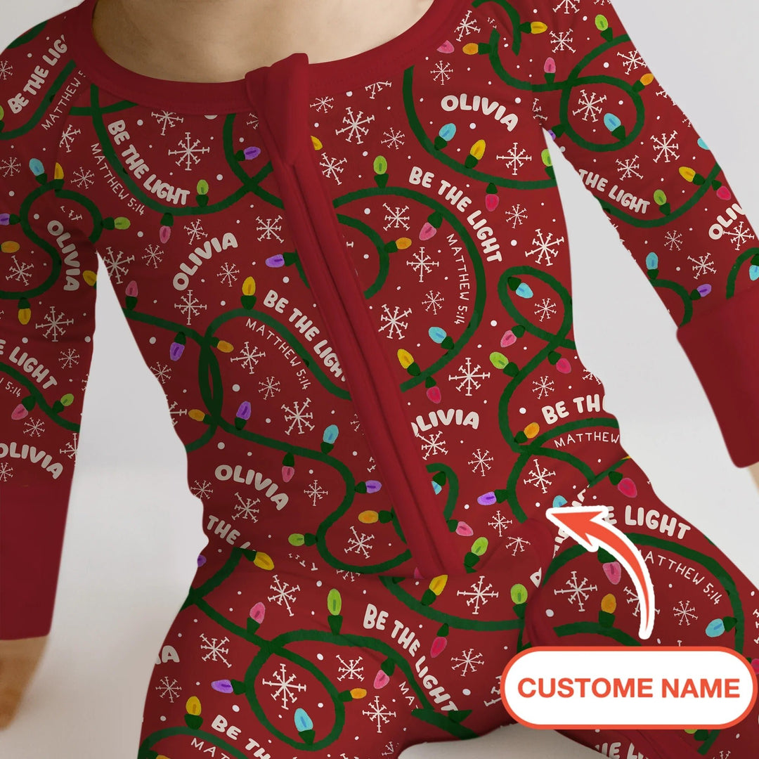 Custom Name Be The Light Christmas Convertible Zippy - Zumbamboo