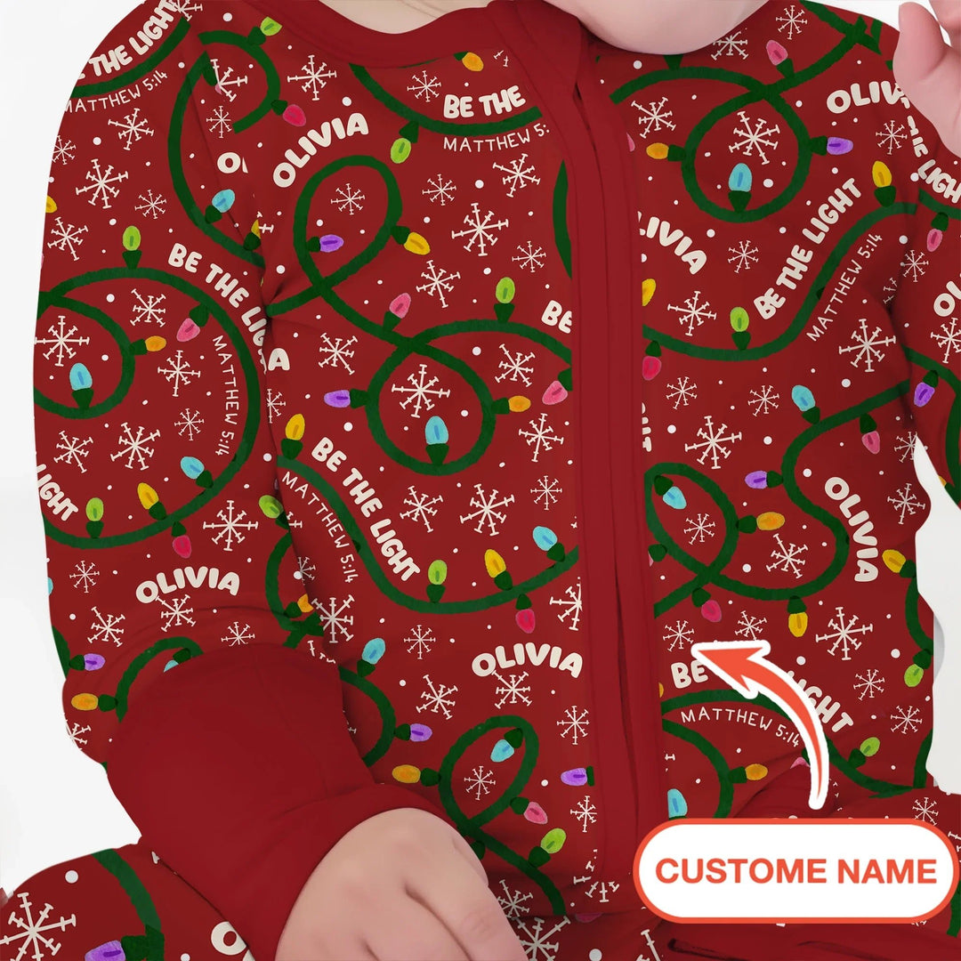 Custom Name Be The Light Christmas Convertible Zippy - Zumbamboo