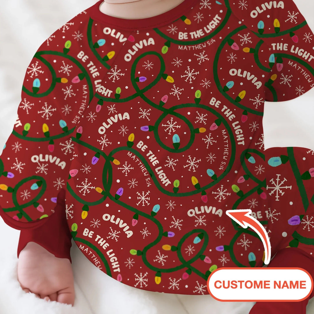 Custom Name Be The Light Christmas Convertible Zippy - Zumbamboo