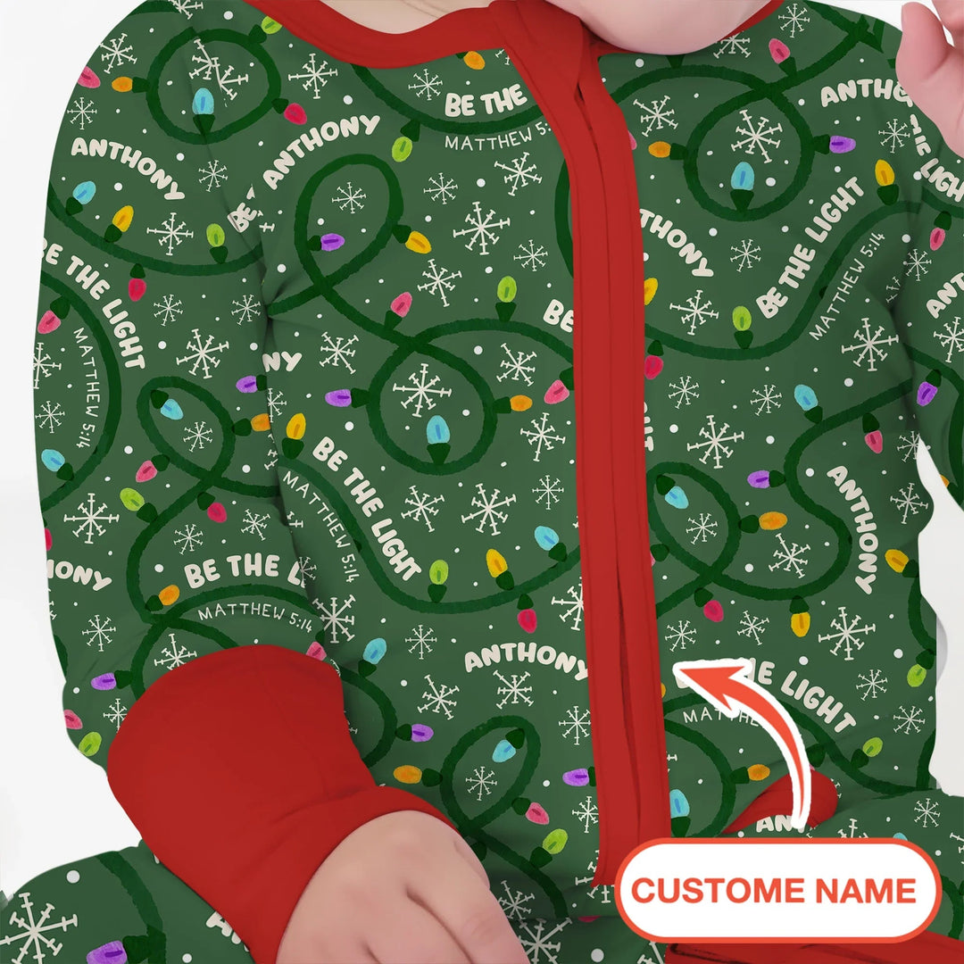 Custom Name Be The Light Christmas Convertible Zippy - Zumbamboo