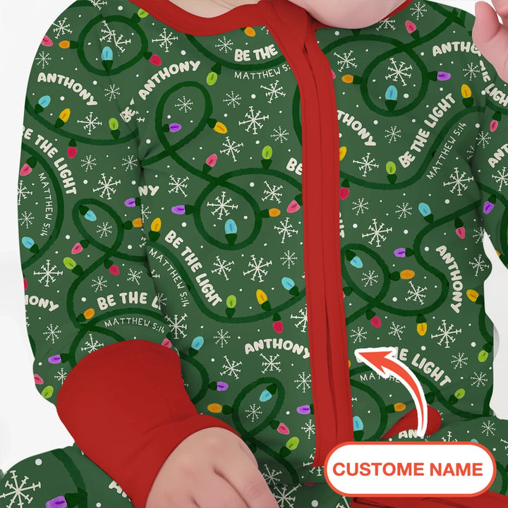 Custom Name Be The Light Christmas Convertible Zippy - Zumbamboo