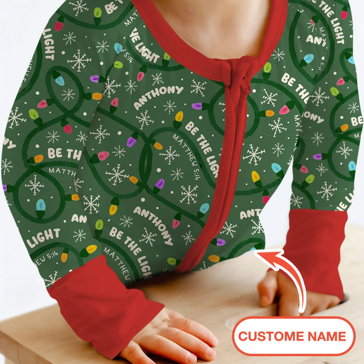 Custom Name Be The Light Christmas Convertible Zippy - Zumbamboo