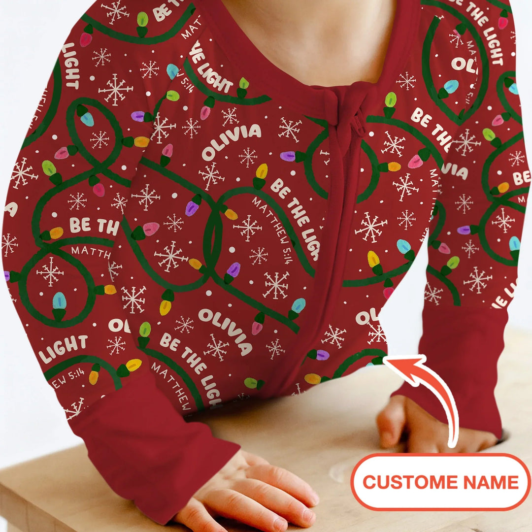Custom Name Be The Light Christmas Convertible Zippy - Zumbamboo